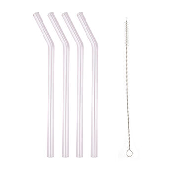 Pink Glass Reusable Straws, 2 of 3