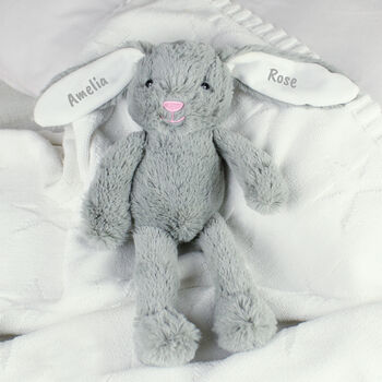 New Baby Gifts Personalised Bunny Soft Toy, 4 of 9