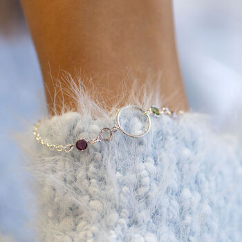 Mother And Four Children Circle Birthstone Bracelet, 4 of 7