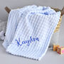 Personalised Blue Embossed Baby Blanket, thumbnail 1 of 8