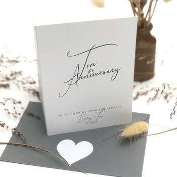 10th Tin Anniversary Jewel Personalised Card, 3 of 4