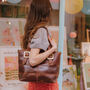 Large Brown Leather Buckle Tote Bag, thumbnail 1 of 5