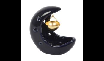 Crescent Moon Hanging Oil Burner With Gold Dish, 4 of 4
