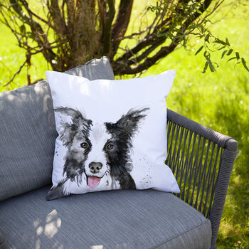 Inky Dog Outdoor Cushion For Garden Furniture, 2 of 8