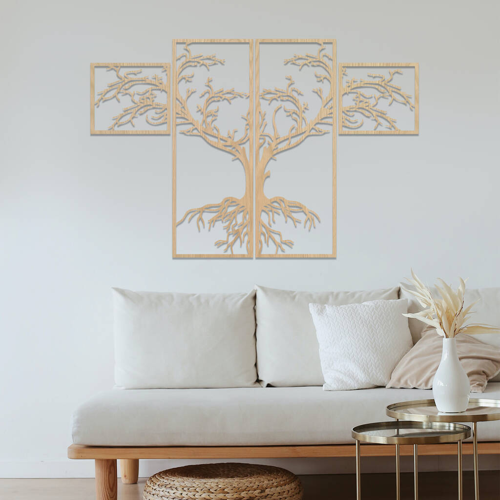 097 Dry Tree Wooden Wall Hanging Art Home Decor, 1 of 9