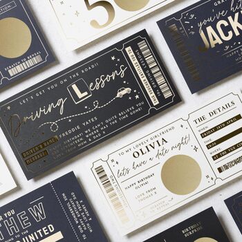 Personalised Driving Lessons Voucher Gold Foil, 9 of 9