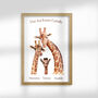 Personalised Giraffe Family Of Three Print, thumbnail 7 of 9