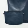 Two Way Carrier Tote Leather Shoulder Bag Navy Blue, thumbnail 3 of 7