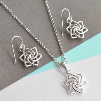 Sterling Silver Swirling Star Necklace, 3 of 5