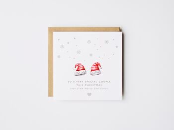 Personalised Family Christmas Card / Up To Six Santa Hats, 2 of 5