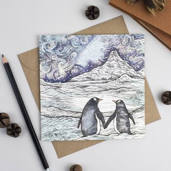 'Penguin Couple' Christmas Card, 2 of 2