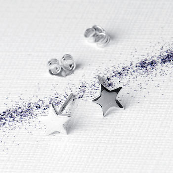 Silver Petite Star Earrings On Gift Card, 3 of 9