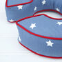 Handmade Letter Cushion In Navy Star, thumbnail 3 of 4