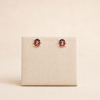 Sterling Silver Ladybird Stud Earrings, 3 of 7