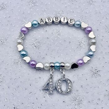 Personalised Birthday Bracelet Age Charm Bracelet, 6 of 12