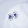 Wild Pansy Pressed Flower Gold Plated Earrings, thumbnail 9 of 9
