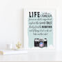 Life Is Like A Camera Inspirational Typography Print, thumbnail 9 of 10