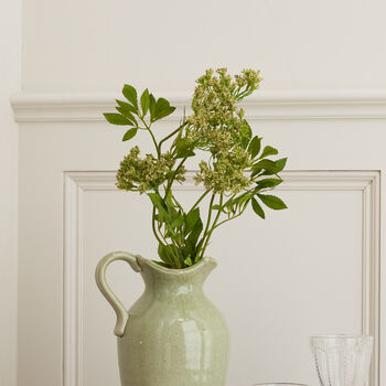 Green And White Dipped Ceramic Jug Vase, 7 of 9