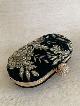 Green Velvet Clutch Bag, 6 of 9