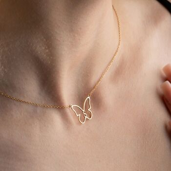 Sterling Silver Initial Butterfly Necklace, 3 of 10