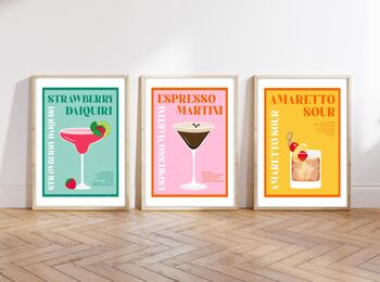 Cocktail Print Set With Espresso Martini, 2 of 5