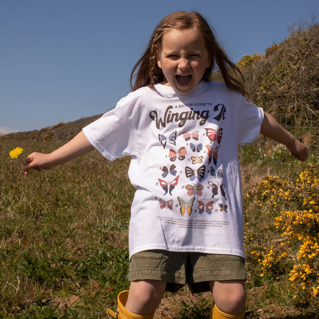 Winging It Girls' Butterfly Guide T Shirt, 1 of 4