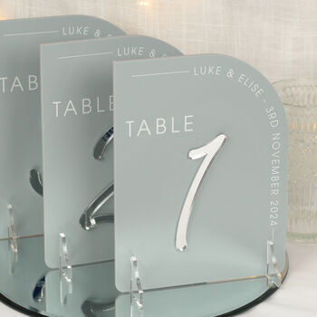 Modern Arch Acrylic Wedding Table Number, 3 of 7
