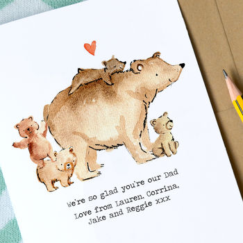 Personalised Daddy Bear Birthday/ Father's Day Card, 5 of 5