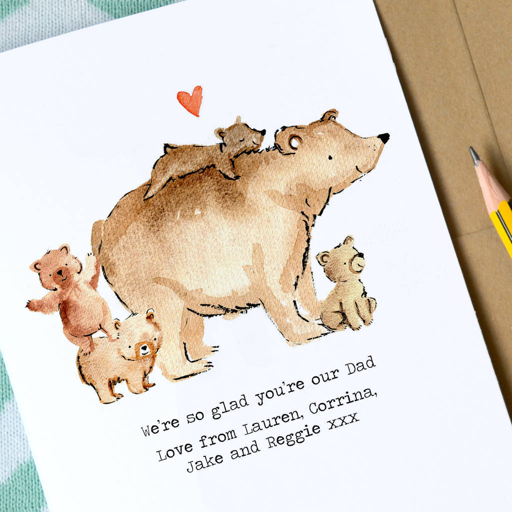 Personalised Daddy Bear Birthday/ Father's Day Card By Rosie & Radish