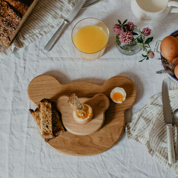 Wooden Bear Breakfast Board And Egg Cup Set, 3 of 12
