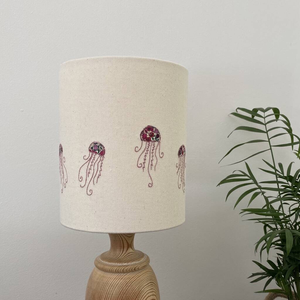 Jellyfish Embroidered Lampshade By Melody Ryder Designs