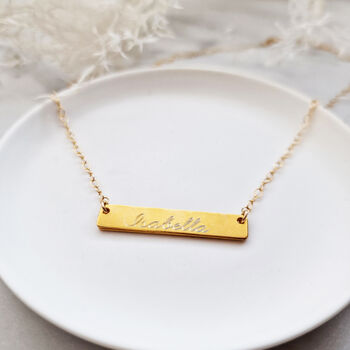 Personalised Name Bar Necklace With Hidden Message, 4 of 11