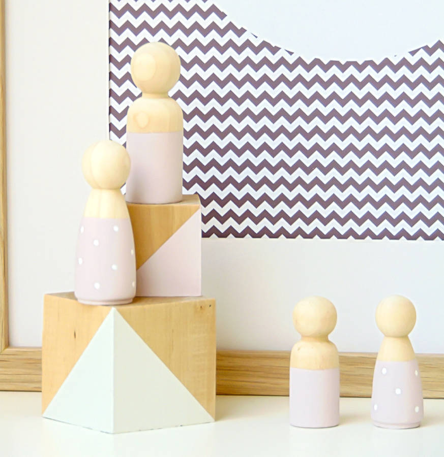 Image of Wooden Peg Doll Nursery Decoration