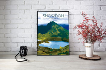 Mount Snowdon Wales Travel Poster Art Print, 3 of 6