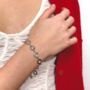 925 Sterling Silver Art Deco Halo Bracelet, thumbnail 3 of 3