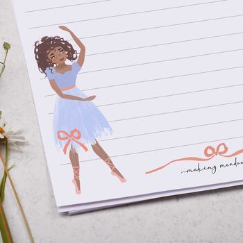 A5 Personalised Letter Writing Paper Ballerinas, 2 of 4