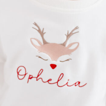 Personalised Reindeer Christmas Sweatshirt Jumper, 2 of 4