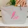 Pink Personalised Pouch Initial And Lightning Bolt, thumbnail 3 of 4