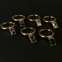 Emerald Pendant Hoop Earring 18k Gold Plated, thumbnail 3 of 4