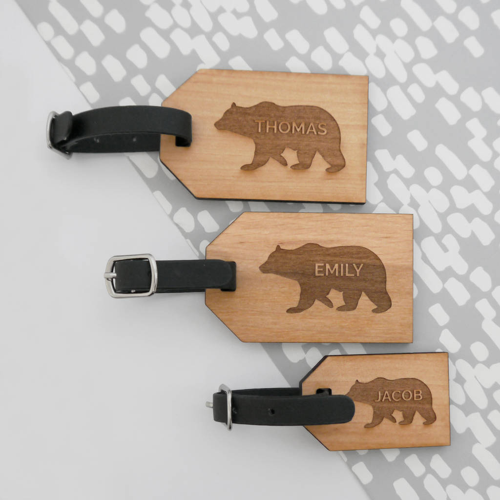 Personalised Bear Family Luggage Tag Set, 1 of 2