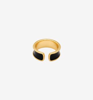 Kin Black And Gold Shell Ring, 3 of 6