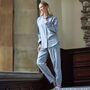 Women's 'Chalk' Stripe Brushed Cotton Pyjama Set, thumbnail 2 of 3