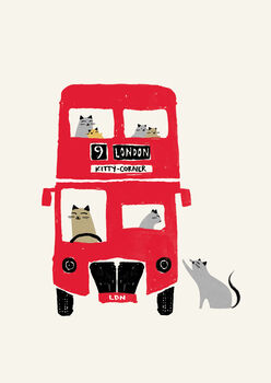 London Bus Cat Print, 4 of 5