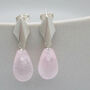 Silver Deco Dropper Earrings With Rose Quartz, thumbnail 1 of 8