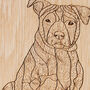 Personalised Solid Oak Staffy Dog Lead Holder, thumbnail 2 of 4