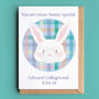 Bunny Personalised New Baby Boy / Christening Card, thumbnail 1 of 2