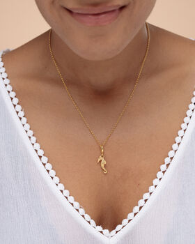 18ct Gold Seahorse Charm Necklace, 3 of 7