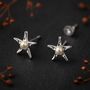 Sterling Silver And Pearl Starfish Stud Earrings, thumbnail 3 of 9