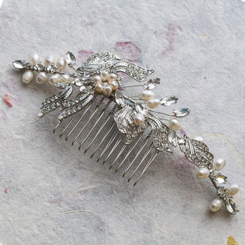 comb hair pearl crystal juno freshwater notonthehighstreet marcasite