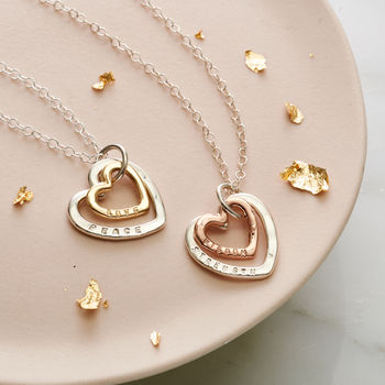Personalised Silver And 9ct Gold Family Heart Necklace, 4 of 10